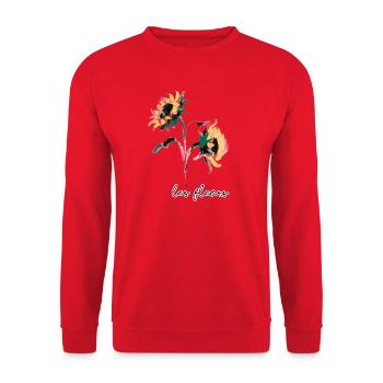 Sunflower Brushstroke Les Fleurs - Unisex Sweatshirt - red - Front - Alina (178cm) & Michal (187cm)