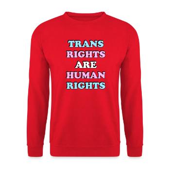 Trans Rights Are Human Rights - Unisex Sweatshirt - red - Front - Alina (178cm) & Michal (187cm)
