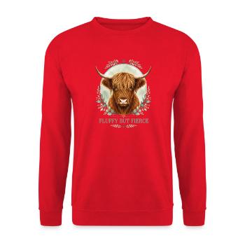 Fluffy but Fierce Highlander Collection - Unisex Sweatshirt - red - Front - Alina (178cm) & Michal (187cm)