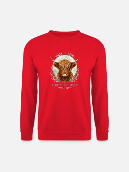 Fluffy but Fierce Highlander Collection - Unisex Sweatshirt - red