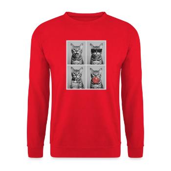 Cats Bengal Cat - Unisex Sweatshirt - red - Front - Alina (178cm) & Michal (187cm)