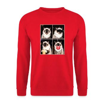Cats Sacred Birman Cat - Unisex Sweatshirt - red - Front - Alina (178cm) & Michal (187cm)