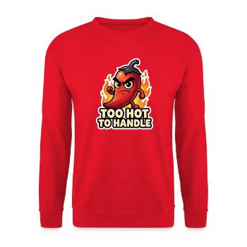 Feuriger Chili: Zu heiß zum Anfassen - Unisex Pullover - Rot - Vorne - Alina (178cm) & Michal (187cm)
