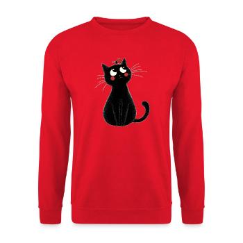 Chat avec coccinelle - Sweat-shirt Unisexe - rouge - Devant - Alina (178cm) & Michal (187cm)