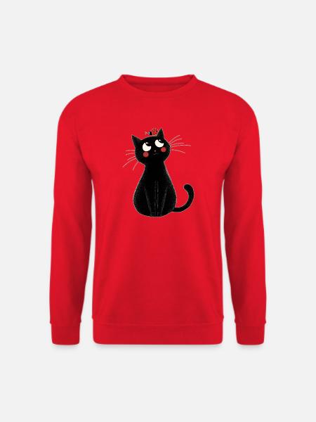 Chat avec coccinelle - Sweat-shirt Unisexe - rouge