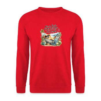 Was heute kannst besorgen  - Unisex Pullover - Rot - Vorne - Alina (178cm) & Michal (187cm)