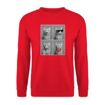Katzen orange Tabby Katze - Unisex Pullover - Rot - Vorne - Alina (178cm) & Michal (187cm)