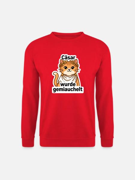 Geschichtslehrer Cäsar Katze - Historiker Geschenk - Unisex Pullover - Rot