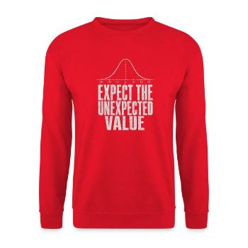 Erwarte Den Unerwarteten Wert Mathelehrer - Unisex Pullover - Rot - Vorne - Alina (178cm) & Michal (187cm)