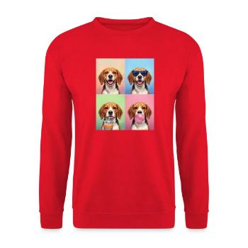 Hunde Beagle Hund - Unisex Pullover - Rot - Vorne - Alina (178cm) & Michal (187cm)