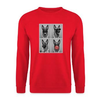 Hunde Belgian Malinois Hund - Unisex Pullover - Rot - Vorne - Alina (178cm) & Michal (187cm)