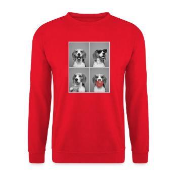 Hunde Beagle Hund - Unisex Pullover - Rot - Vorne - Alina (178cm) & Michal (187cm)