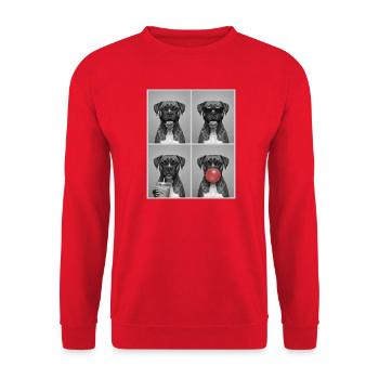 Hunde Boxer Hund - Unisex Pullover - Rot - Vorne - Alina (178cm) & Michal (187cm)