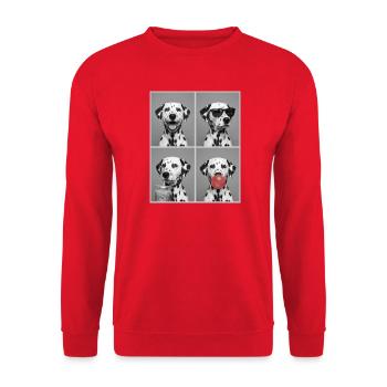 Hunde Dalmatiner Hund - Unisex Pullover - Rot - Vorne - Alina (178cm) & Michal (187cm)