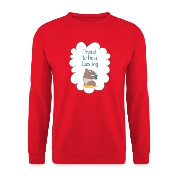 Proud to be a Liesling! Tapir-Edition - Unisex Pullover - Rot - Vorne - Alina (178cm) & Michal (187cm)