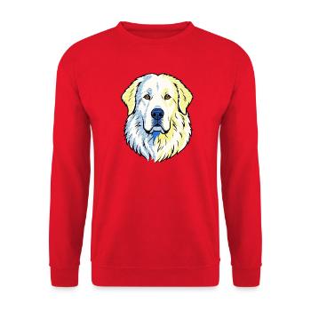 Pyrenäenberghund - Unisex Pullover - Rot - Vorne - Alina (178cm) & Michal (187cm)