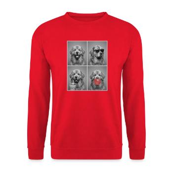 Hunde Neufundländer Hund - Unisex Pullover - Rot - Vorne - Alina (178cm) & Michal (187cm)