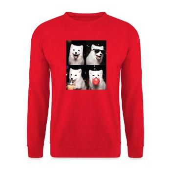 Polarfüchse Polarfuchs - Unisex Pullover - Rot - Vorne - Alina (178cm) & Michal (187cm)