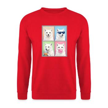 Polarfüchse Polarfuchs - Unisex Pullover - Rot - Vorne - Alina (178cm) & Michal (187cm)