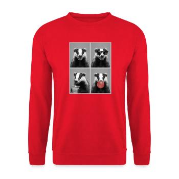 Dachse Dachs - Unisex Pullover - Rot - Vorne - Alina (178cm) & Michal (187cm)