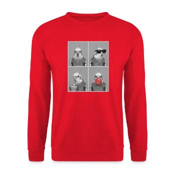Nymphensittiche Nymphensittich - Unisex Pullover - Rot - Vorne - Alina (178cm) & Michal (187cm)