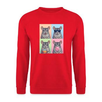 Chinchillas Chinchilla - Unisex Pullover - Rot - Vorne - Alina (178cm) & Michal (187cm)