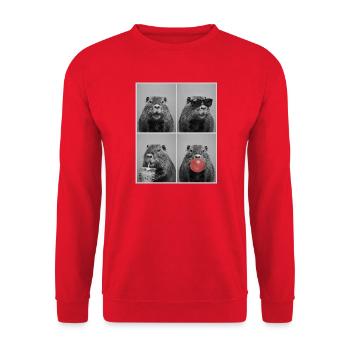 Nutrias Nutria - Unisex Pullover - Rot - Vorne - Alina (178cm) & Michal (187cm)