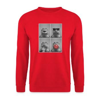 Krokodile Krokodil - Unisex Pullover - Rot - Vorne - Alina (178cm) & Michal (187cm)