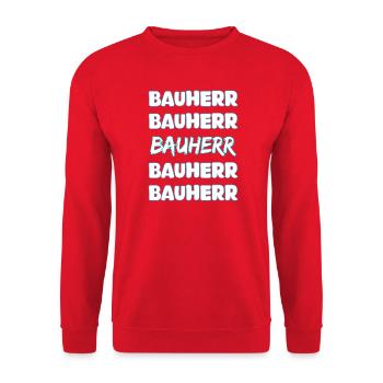 Bauherr - Unisex Pullover - Rot - Vorne - Alina (178cm) & Michal (187cm)