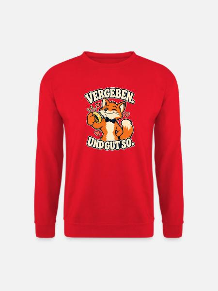 Vergeben. Und gut so. – Fuchs Hochzeit Ring - Unisex Pullover - Rot