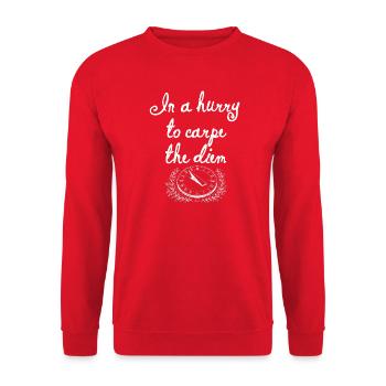 Carpe diem - Unisex Pullover - Rot - Vorne - Alina (178cm) & Michal (187cm)
