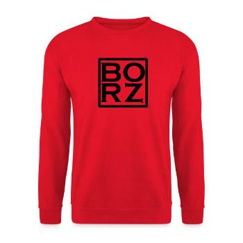 BO RZ Logo - Sweat-shirt Unisexe - rouge - Devant - Alina (178cm) & Michal (187cm)