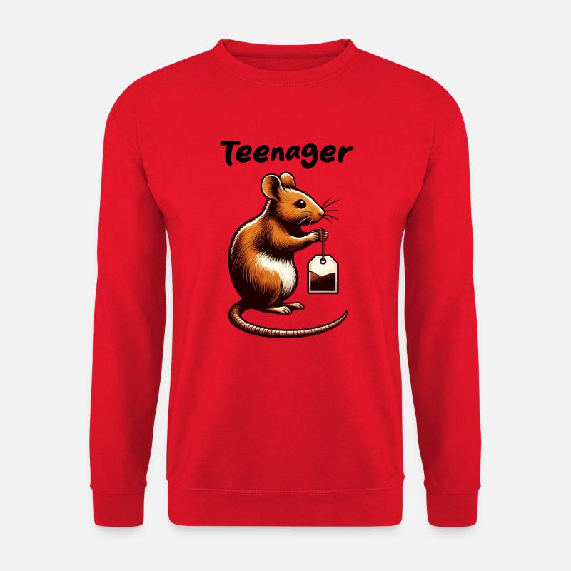 TEENAGER TEE BEUTEL NAGER NAGETIER MAUS RATTE TIER - Unisex Pullover - Rot