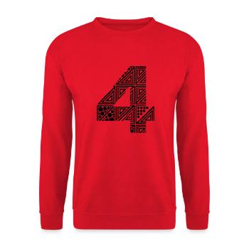 Vier Zahl 4 - Unisex Pullover - Rot - Vorne - Alina (178cm) & Michal (187cm)