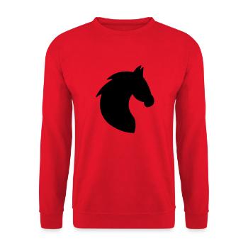 PONEY EN SILHOUETTE DE CHEVAL - Sweat-shirt Unisexe - rouge - Devant - Alina (178cm) & Michal (187cm)