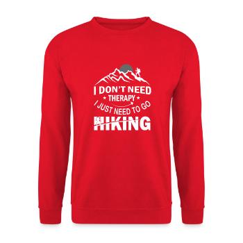 Hiking, climbing, climb, walking, mountain, hike, - Unisex Pullover - Rot - Vorne - Alina (178cm) & Michal (187cm)