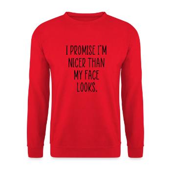 I promise funny quote - Unisex Sweatshirt - red - Front - Alina (178cm) & Michal (187cm)