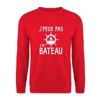 Je peux pas j'ai bateau cadeau humour marin homme - Sweat-shirt Unisexe - rouge - Devant - Alina (178cm) & Michal (187cm)
