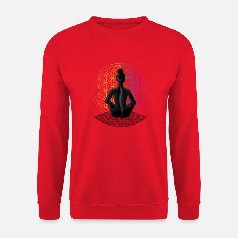Meditierende Frau - Unisex Pullover - Rot