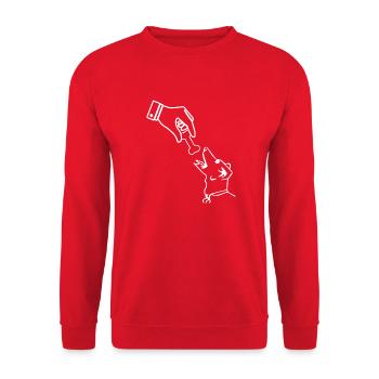 Hund Dog - Unisex Pullover - Rot - Vorne - Alina (178cm) & Michal (187cm)