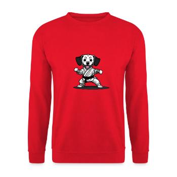 Karaté Chien Drôle - Sweat-shirt Unisexe - rouge - Devant - Alina (178cm) & Michal (187cm)