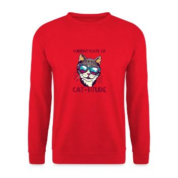 Un t-shirt amusant et ludique unique pour les amoureux des chats - Sweat-shirt Unisexe - rouge - Devant - Alina (178cm) & Michal (187cm)