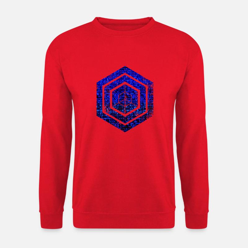 Hexagon-Programmierung Programmierer Codierung geometrisch - Unisex Pullover - Rot
