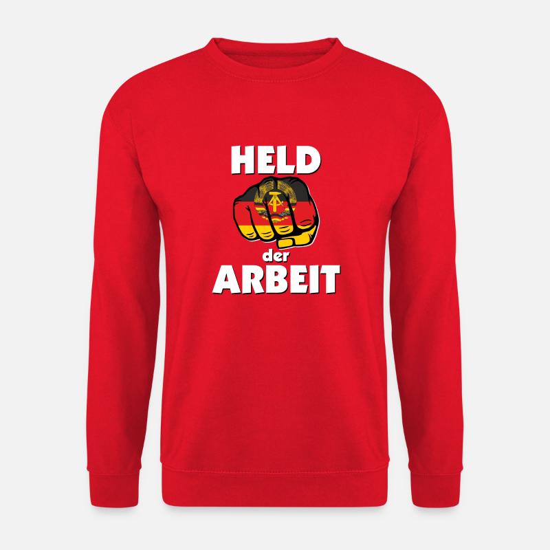 Held der Arbeit Ostalgie DDR - Unisex Pullover - Rot