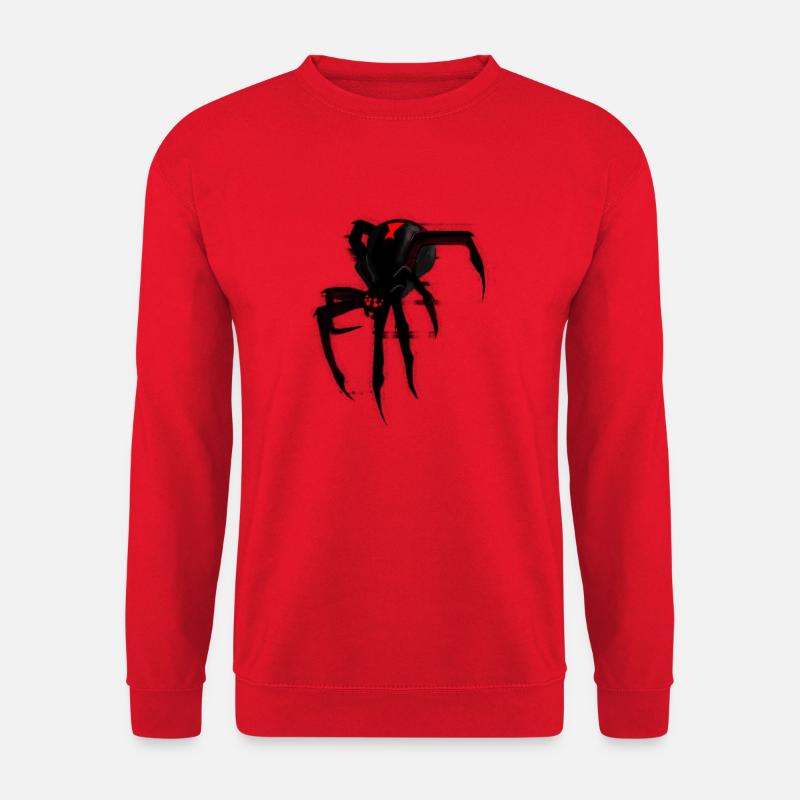 Schwarze Witwe Spinne mit Glitch Effekt - Unisex Pullover - Rot