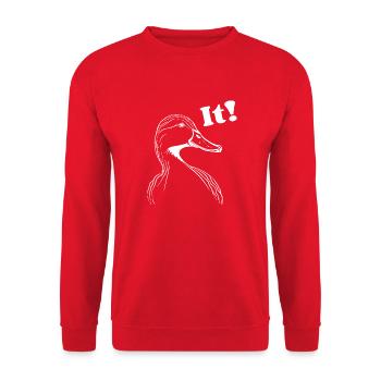 Duck said It - Unisex Sweatshirt - red - Front - Alina (178cm) & Michal (187cm)