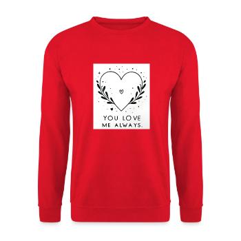Love Card - Unisex Sweatshirt - red - Front - Alina (178cm) & Michal (187cm)