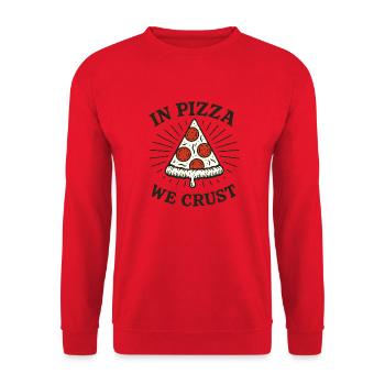 Dans la pizza, nous croûtons l’art amusant de la pizza - Sweat-shirt Unisexe - rouge - Devant - Alina (178cm) & Michal (187cm)