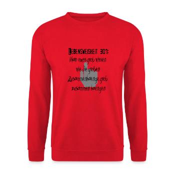 Lebensweisheit 301 - Unisex Pullover - Rot - Vorne - Alina (178cm) & Michal (187cm)