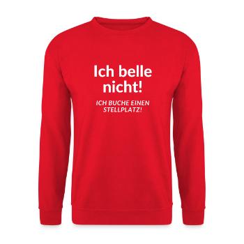 Ich belle nicht! Ich buche einen Stellplatz - Unisex Pullover - Rot - Vorne - Alina (178cm) & Michal (187cm)